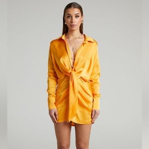 NWT RUNAWAY THE LABEL - RUBY SHIRT DRESS IN Mango, Size S